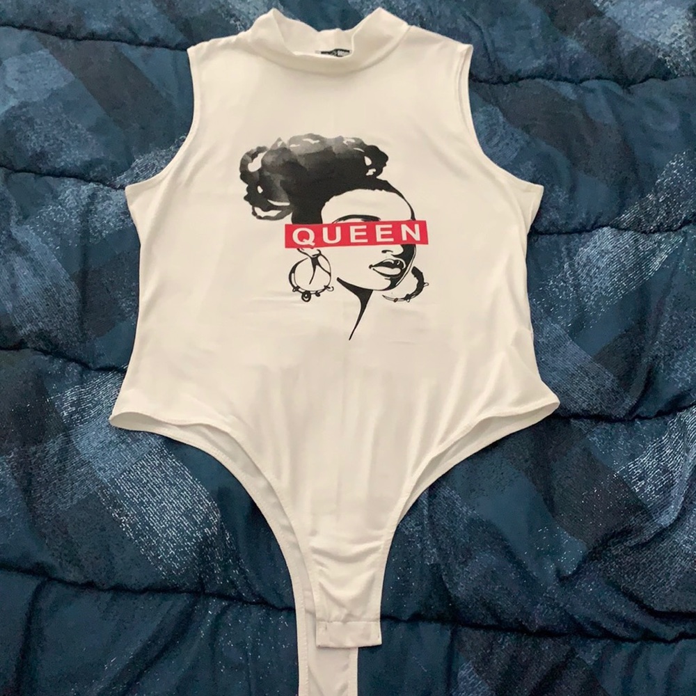 White no sleeve bodysuit